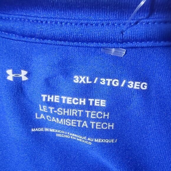 Under Armour The Tech Tee Shirt Blue Mens #3 - Picture 3 of 3